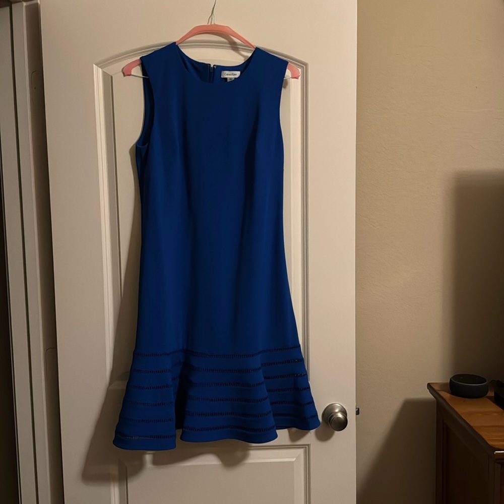Blue Calvin Klein dress worn 2 times. Dress is in very good condition.